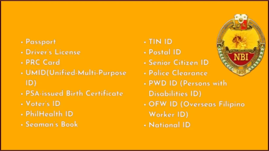 Valid IDs Accepted for NBI Clearance Online